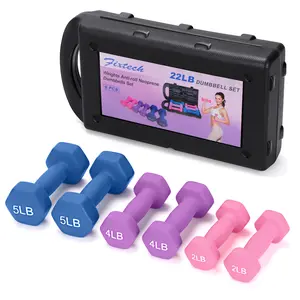 22LB Neoprene Dumbbell Set (6PCS) | Perfect for Home Fitness & Gifting