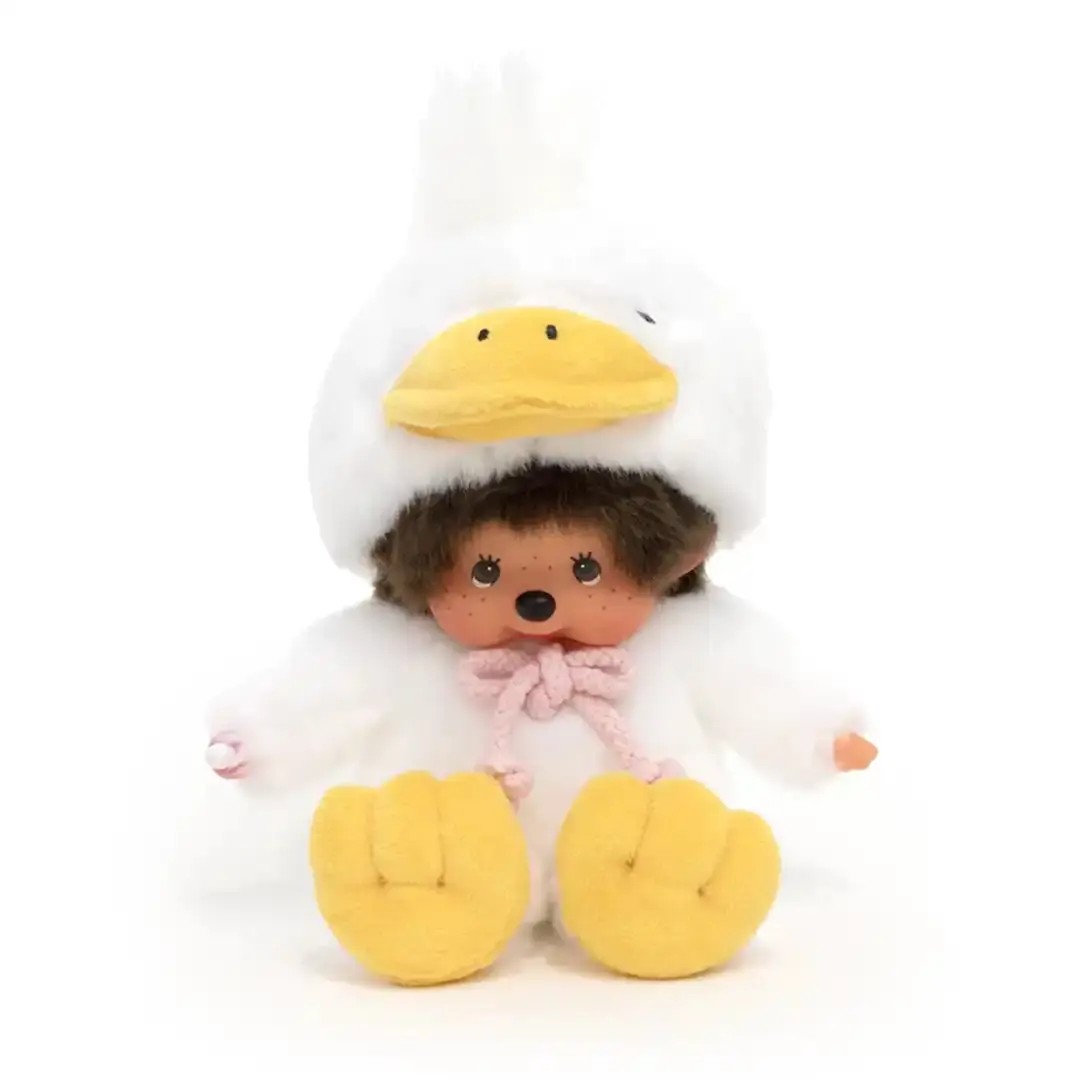 Monchhichi Sitting Duck Stuffed Toy - High-Quality Kawaii Aesthetic Cute Collectibles, Unisex Playful Plush Doll, Gifts for Kids 12+ Years Above