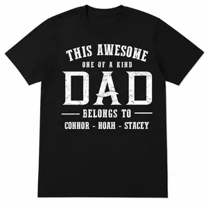 Custom Dad T-Shirt for Men, Personalized Father’s Day Gift Shirt with Kids Names, One of a Kind Dad Graphic Tee