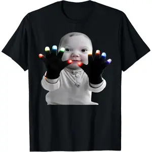 Cotton Streetwear Graphic Tees Casual Round Neck Shortsleeve Fashion Gloving Niche AI Baby Meme Funny Meme T-Shirt
