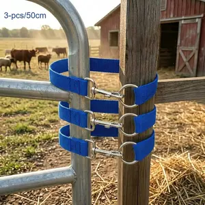 3-Pack Simple Horse Gate Locks, Easy Ranch Door Latches, Single Loop Rope Hooks, 50cm Length, Suitable for Most Doors, Animal Fence Fixtures