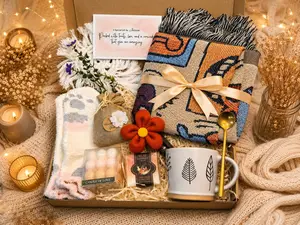 Personalized Cozy Gift Box, Blanket, Mug, Socks, Candle, Soap, Coaster, Mother's Day, Holiday, Birthday, Thank You, Self Care Gift, GREAT VALUE