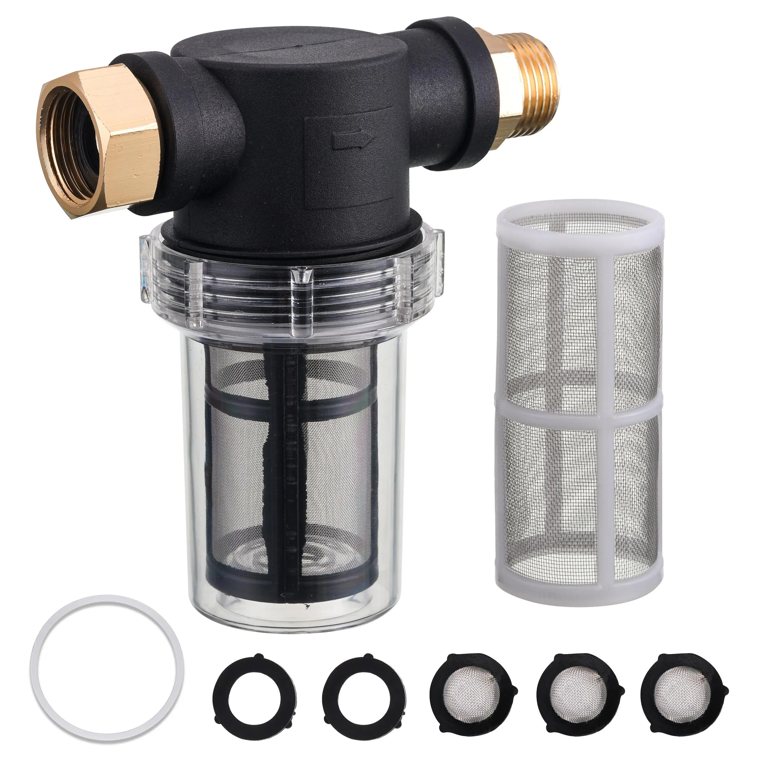 JOEJET Garden Hose Filter, Sediment Filter Attachment for Pressure Washer Inlet Water, Inline Water Filter for Garden Hose with 40 Mesh and 100 Mesh Screen, 2 Pack O-Ring, DealsForYouDays Shower Head Filter