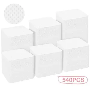 Nail Polish Remover, Lint Free Nail Wipes 540PCS Acetone Nail Polish Remover Wipes, Super Absorbent Soft Nail Wipes for Fingernail Polish Remover and Eyelash Extension Wipes Nail Care