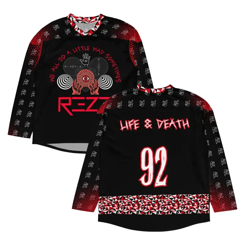 Rezz Custom Name Plate and Number, EDM hockey jersey, EDM Festival Rave Jersey Rezz Rocks, Machine Washable, edm jersey
