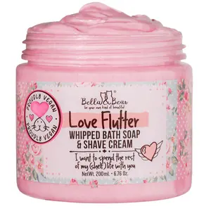 Bella & Bear 6.7oz Cruelty Free Love Flutter Whipped Soap & Shave Cream Smooth Gentle Vegan