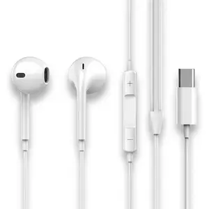 USB C Wired Earbuds In Ear Headphones With Built In Mic Volume Control HiFi Stereo For iPhone 15/16/17 Samsung Pixel,Noise Isolating Inline Control Clear Call USB-C Headset For Android iOS USB C Devices,For Phone Gaming Music Calls