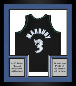 Framed Stephon Marbury Minnesota Timberwolves Autographed Black Mitchell & Ness 1997-1998 Swingman Jersey - Fanatics Authentic Certified