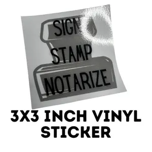 Sign Stamp Notarize Sticker 3x3 Inches Water-Resistant Durable Vinyl Label for Office Supplies Organizing Files Folders Ideal for Wet Conditions