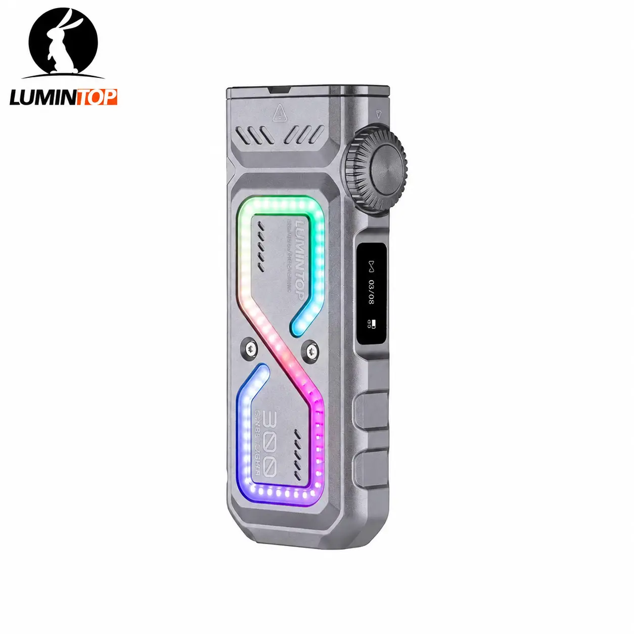 LUMINTOP Pixel Light EDC Flashlight, 1300-Lumen Rechargeable LED Light with RGB, UV & Green Laser, Dimmable Spotlight & Floodlight, Creative Effects, Portable Light for Camping & Hiking