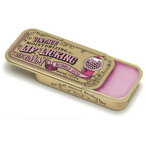 Tinte Cosmetics Scented Fruity Bubble Gum Flavored Lip Balm - Lip Care Cosmetics, Moisturizing, Vintage, Cruelty-Free, Certified Organic, Shea Butter Infused, Silky Smooth Texture, Secure Lid, Shine Enhancing, Smoothening