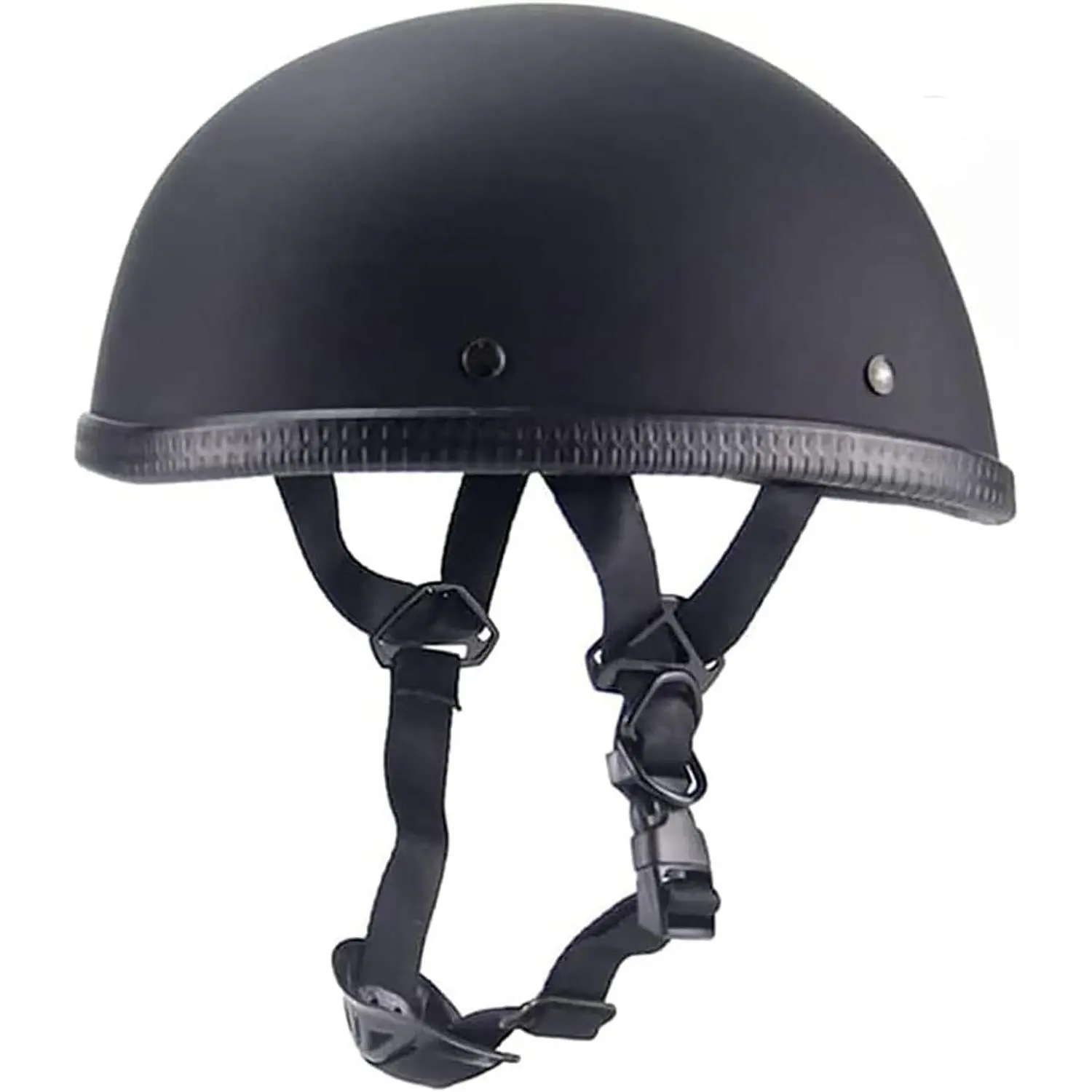 Retro Motorcycle Half Helmet - DOT Certified, Quick Release Buckle Strap, Classic Mesh, High-Quality Materials, Vented Shell, Durable Construction, EPS Foam, 55-61 cm Fit for Commuting, Cruising Riders, 01Matte Black, Heat Vented