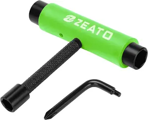 AllinOne Skate Tools MultiFunction Portable Skateboard T Tool Accessory with TType Allen Key and LType Phillips Head Wrench Screwdriver