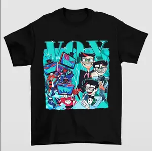 VoxTek Trust Us Shirt, Hazbin Hotel Inspired Graphic Tee, Retro Tech Demon