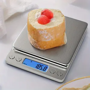 Household electronic food scales, kitchen scales, Digital weight grams, high accuracy (0.01g accuracy), use 2 AAA batteries, a variety of units are freely switched, with LCD high-definition display, suitable for home baking and cooking