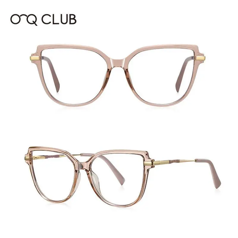 O-Q CLUB Stylish Large Frame Anti-blue Light Reading Glasses Customized Prescription Ophthalmic Frames Man Shades Female #2210