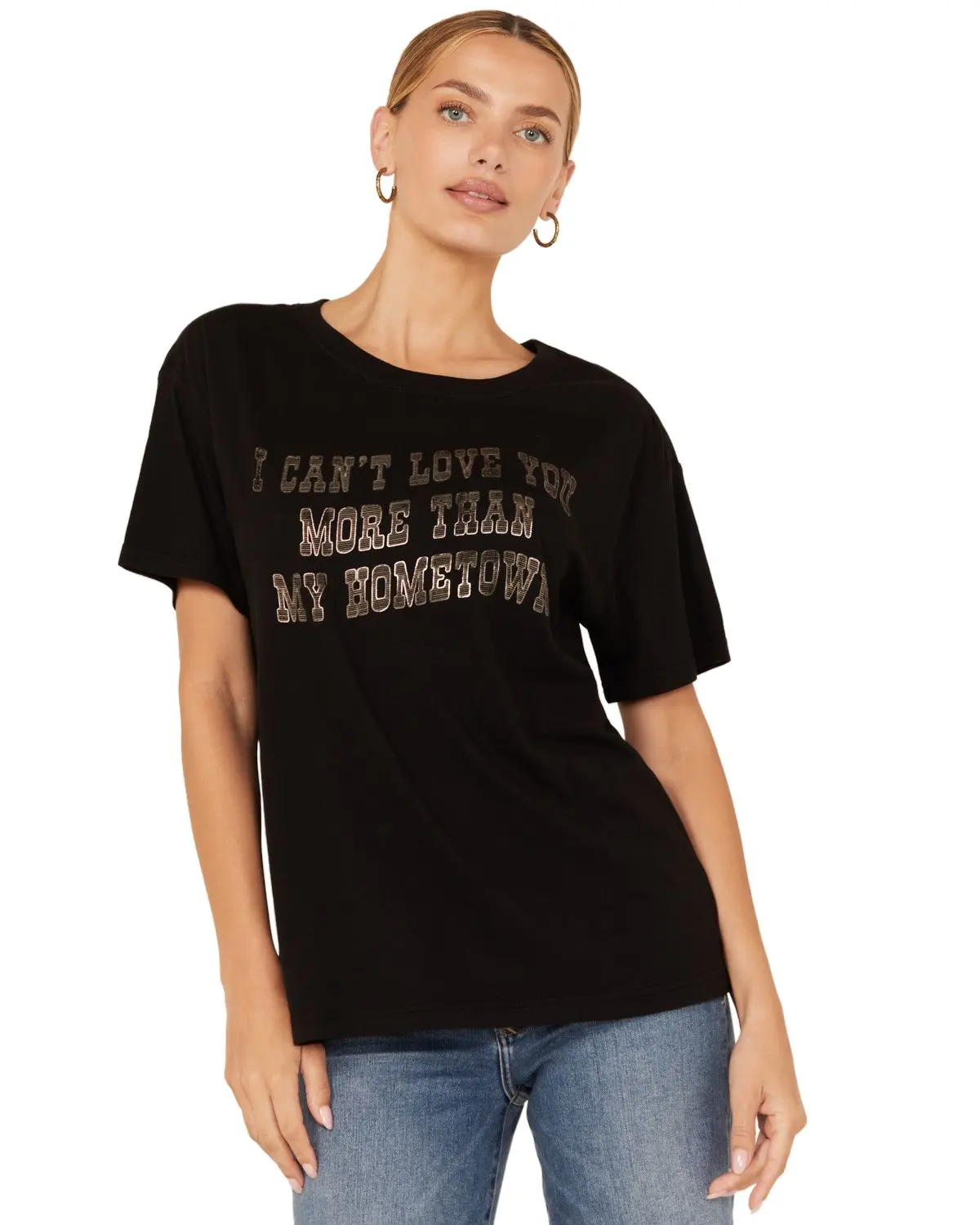 Shyanne Women's Women'S Hometown Short Sleeve Graphic Tee - Swho24k53-Blk