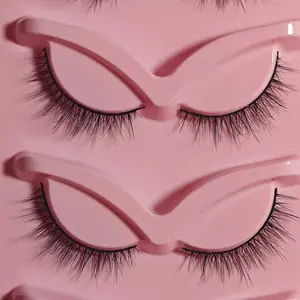 py008-Natural Curl Wispy Eyelashes | Fluffy Faux Cluster Strip Lashes | Full Volume Russian Lash Style for Fall