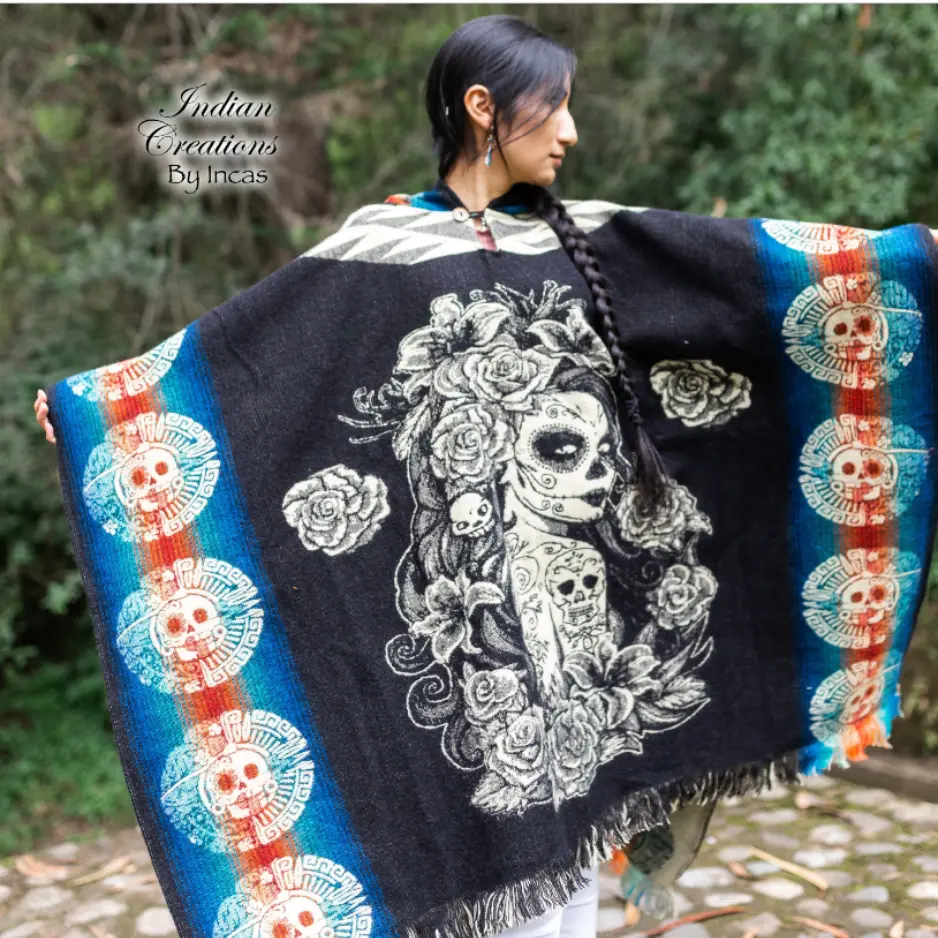 Catrina Alpaca Wool Poncho. Very soft and warm with a hood. One size and Unisex use. Machine Washable.