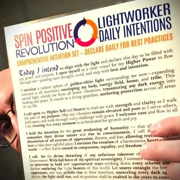 Spin Positive Revolution Laminated Daily Intention Set, Daily Intentions, Daily Spiritual Practice