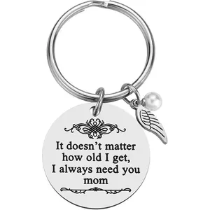 Mother's Day keychain gift Stainless steel keychain for Mother's birthday Gift Keychain gift, Chrismas.New Year,-HH99-10
