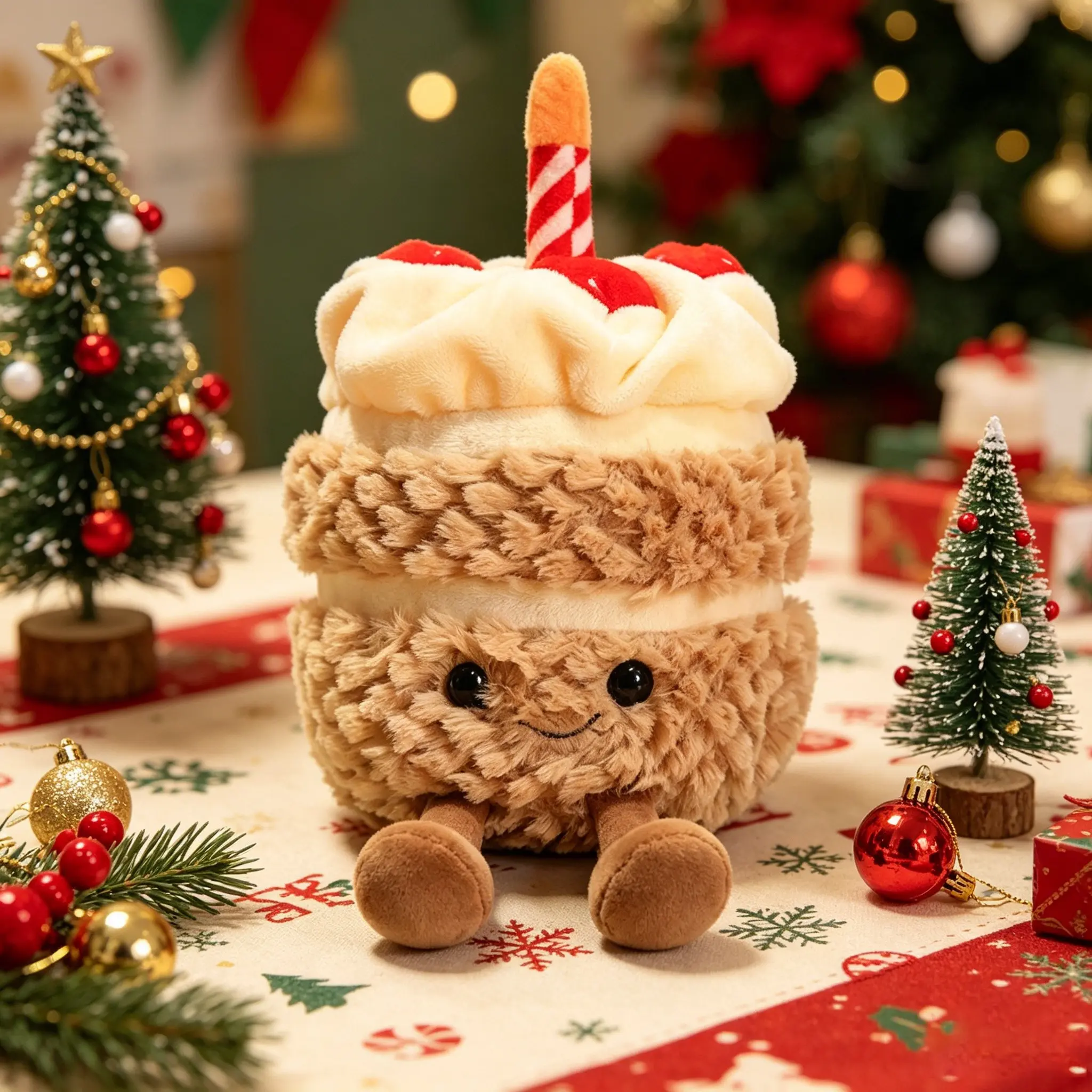 Birthday Cake Stuffed Toy, Happy Birthday Cake Cute Soft Huggable Stuffed Toy, Fun Collectible Plush for Kids and Adult Collectors, Perfect for Decorating Rooms and Birthday Gifts