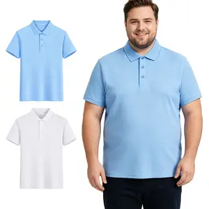 2-Pack Solid Color Plus Size Friendly Polo Shirts, Mens Clothing Loose Collared Casual Tops for All Body Types Daily Outings Weekend Relaxation & Casual Outfit Matching