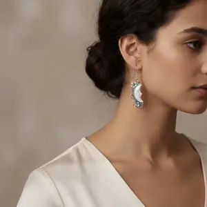 2 Pieces Vintage Moon Muse Embossed Earrings Women's Bohemian Pendant Earrings Mythical Jewelry Gifts Daily Wear