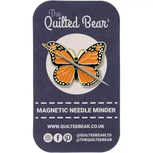 The Quilted Bear Needle Minder - Needle Minder Magnet for Keeping Sewing & Embroidery Needles, Cross Stitch Needles Safe When Stitching Cross Stitch Supplies & Embroidery Supplies (Butterfly)