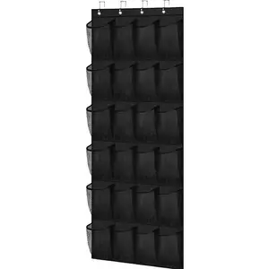 Door Shoe Rack with 24 Mesh Pockets, Foldable Space Saving Design, Durable Fabric Structure, Ideal for Storing Shoes, Display Storage Rack