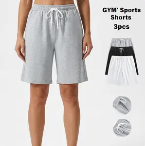 Sunland Men'S 3 Packs Cotton Sport Short Essential Athletic Elastic Waist Drawstring Gym Workout Jogger Pants with Pockets Premium Softness Func Adjust