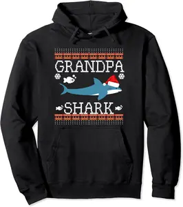 Mens Matching Family Christmas Pajamas Grandpa Shark Jumper Pullover Hoodie - Karenlyn Shop 44B07X4C39T5