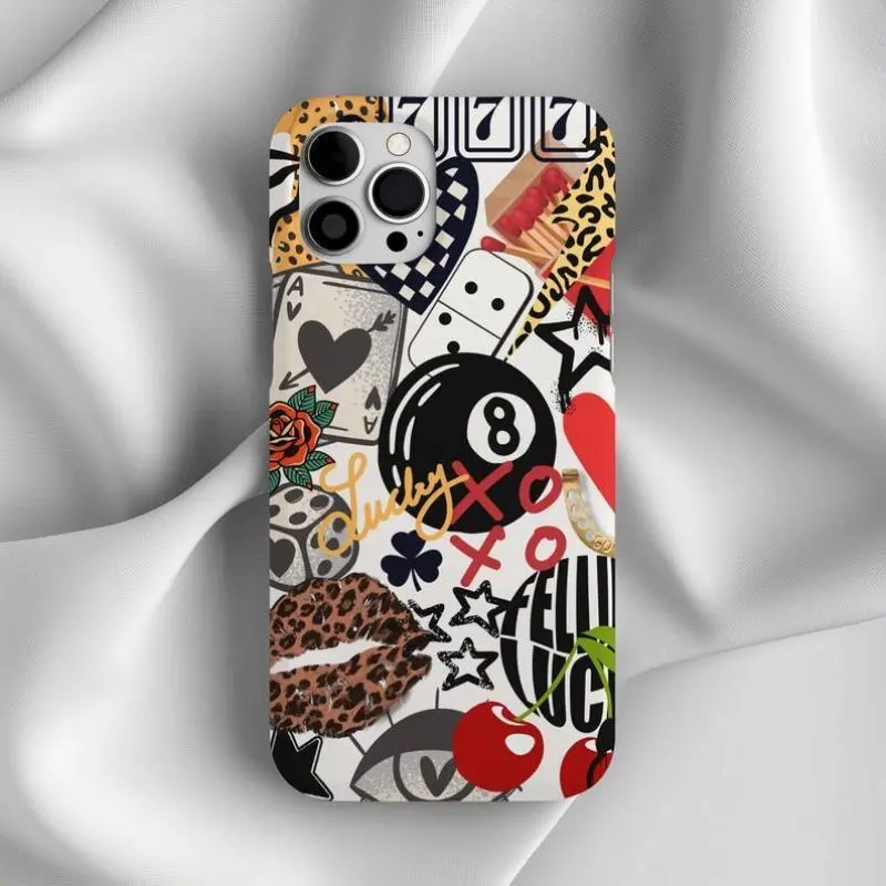Coquette Collage 8 Ball Aesthetic Polycarbonate Smartphone Case - Durable, Shockproof Protection Shell, Cute Street Style Accessory, Camera Guard for iPhone 15-17 Series, Phone Aesthetic Accessory