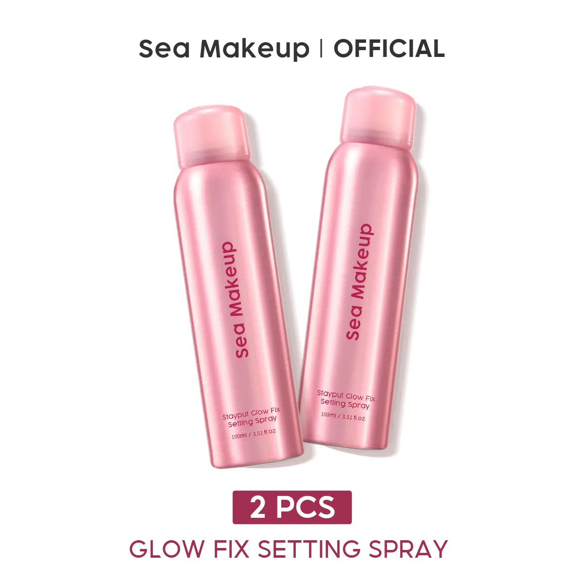 [BUY 2 SAVE 50%]Sea Makeup Stayput Glow Fix Setting Spray Duo - 2 Pack Bundle, All-Day Fixing Mist — 24HR,Glass-Skin Finish,Waterproof, Transfer-Proof, Sweat-Proof