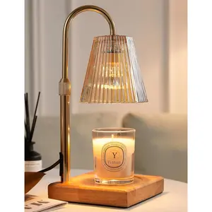 Candle Warmer Lamp with Timer, Dimmable Candle Warmer for Home Decor, Birthday Gifts for Women Mom, Adjustable Height Wax Melt Warmer with 2 Bulbs