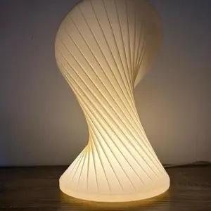 Modern Spiral LED Lamp - 9" Height Aesthetic Sculptural Mood Lighting, Soft Warm Glow, Twisting Form for Contemporary Home Decor, Indoor Use, New Gift
