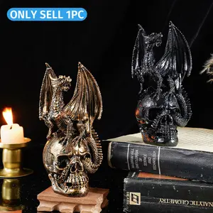 Halloween Party Dragon Skeleton Decor, Creative Resin Ornament, Dual Color Options, Indoor Tabletop Decoration, Festive Atmosphere Setup