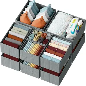 Drawer Organizer Clothes Set of 12 Grey - Dresser Organizer For , Bedroom, Closet - The   Clothes Organizer and Storage & General  Organization or Dresser Drawer Organizers