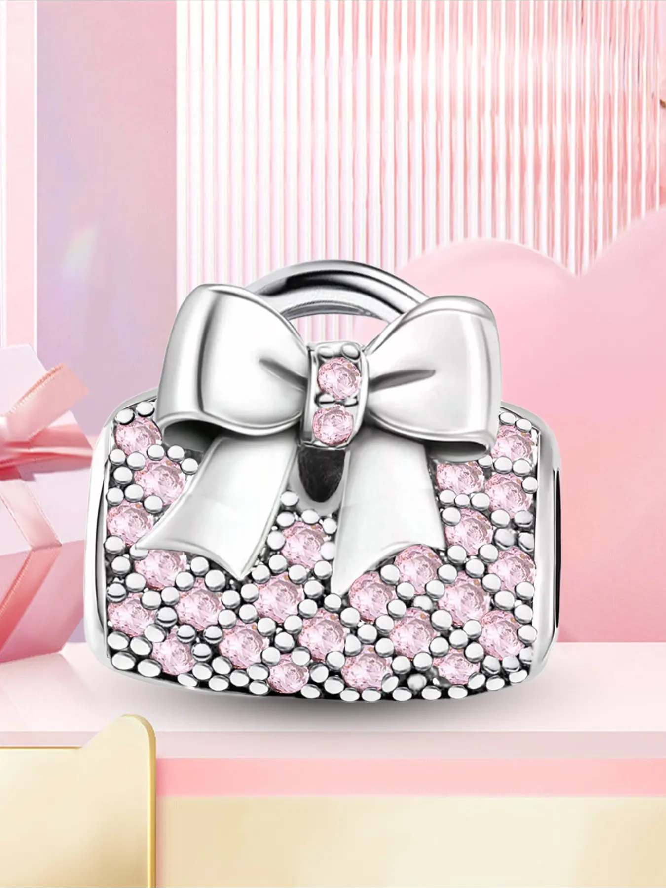 1Pc New Design Bow Bag Beaded Charm DIY Jewelry Making Kit for Bracelet Craft Material Holiday Gift Pendant Women Birthday Gift Daily Wear Accessories, Beads And Accessories, Charms For Bracelets