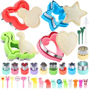 Sandwich Cutter and Sealer Set (LARGE), 30 PCS Uncrustables Sandwich Cutter, Bread Sandwich Maker mold and DIY Cookie Cutter Lunch Lunchbox and Bento Box of Boys Girls
