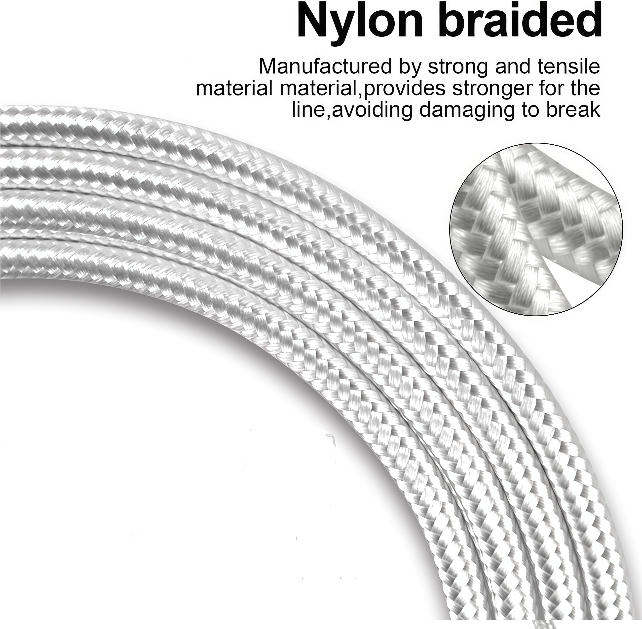 Durable Smartphone Fast Charging Cable for iPhone, USB-C to Lightning, Tangle-Free Nylon Braided, Perfect for Everyday Use