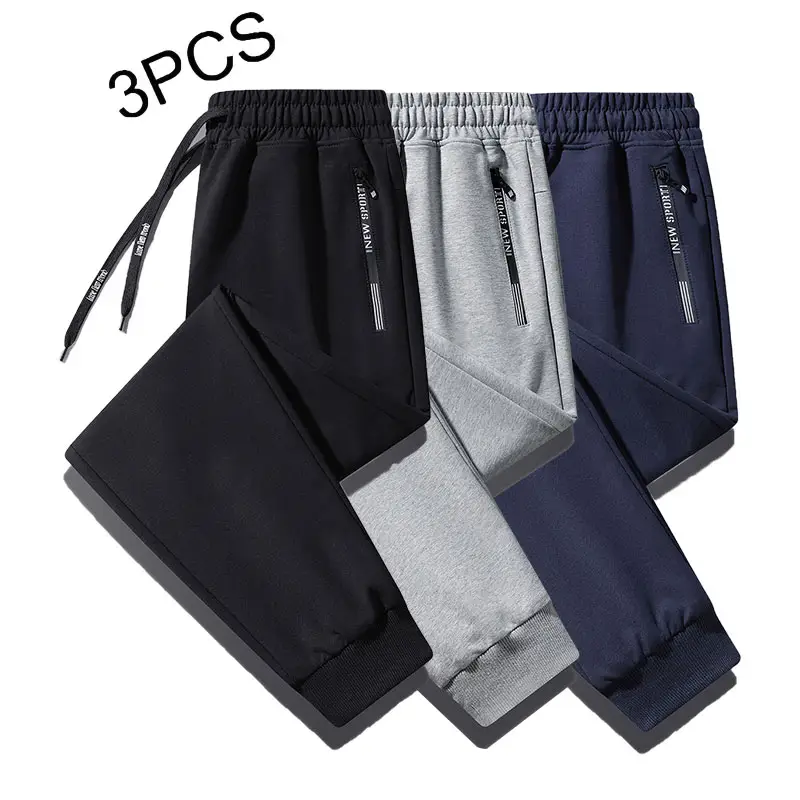 Men's 3-Pack Jogger SweatPants Lightweight Autumn and Spring | Casual Comfy | Men's Bottoms for Daily Wear | suitable for outdoor sports | Hidden Zipp
