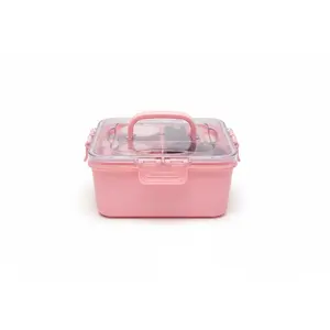 4-Compartment Snackle Box with Lid – Portable Snack Organizer with Removable Containers