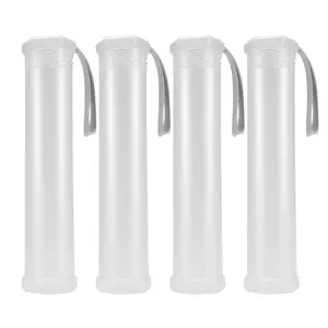 4 Pack Extendable Plastic Paint Brush Case, Clear Long Paint Brush Holder Tube, Storage Pencil Container