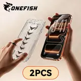 OneFish [2-Pack] Customized Reinforced Glass Smartphone Screen Protector for iPhone 17, iPhone 17 Pro Max, Samsung S26 Ultra - Ultra-Clear, Dustproof, Bubble-Free Protection Accessories,techvibes