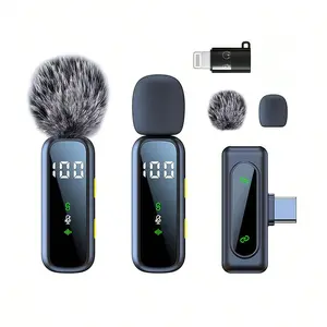 Wireless Microphones –Microphone Wireless Mini Microphone with Digital Battery Display for iPhone, Android, PC, Recording, Vlog, YouTube, TikTok & Podcast