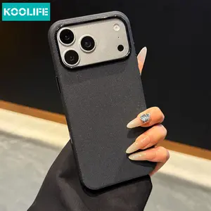 Koolife 1pc Tech Fabric Magnetic Phone Case, PC+TPU Material, Metal Independent Buttons, Anti-Scratch & Shockproof, Compatible with iPhone 17 17 Pro 17 Pro Max 16 15 Series, Minimalist Business Style