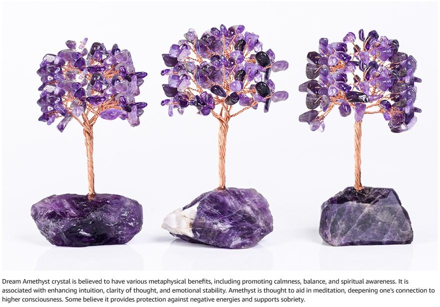 Amethyst Crystal Tree of Life,Money Tree Decorations,Crystals and Healing Stones,Reiki Positive Energy Gemstones,Purple Room Office Desk Feng Shui Decor Meditation Gifts for Women