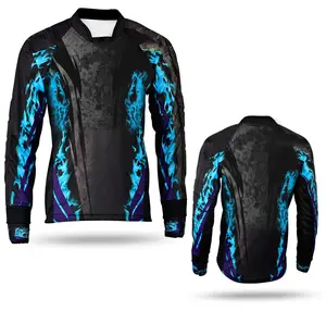 Galaxy High Quality Paintball Long Sleeve Padded Lightweight Jersey Black/Blue - 1120