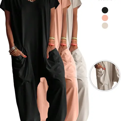 Women's 1 Piece/3 Pieces Workwear Jumpsuit Casual Fashion Jumpsuit Casual Jumpsuits Casual Comfortable Everyday Home Wear, Casual Comfy Overalls, Fitted Plain Solid Minimalist Basic Style, All Seasons, Outer Wearing Available, Womenswear